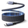 Дата кабель USB-C to USB-C 1.0m 240W 480Mbps braided black Ugreen (85973)