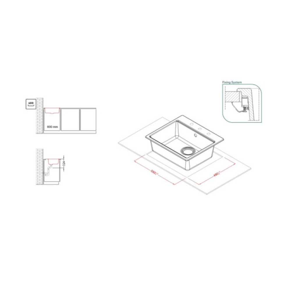 Мийка кухонна Elleci TIME 105 on top nero 40