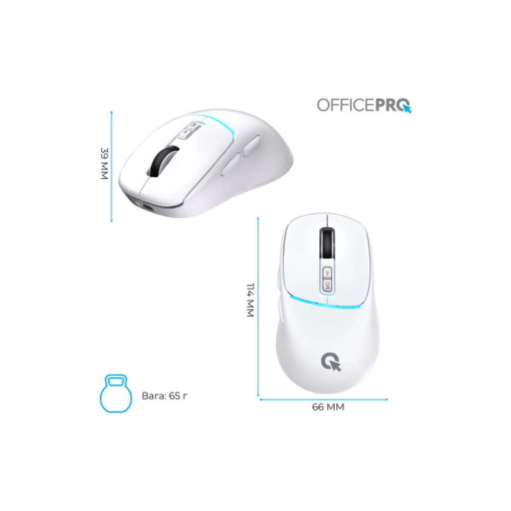 Мишка OfficePro M468W Wireless/Bluetooth White (M468W)