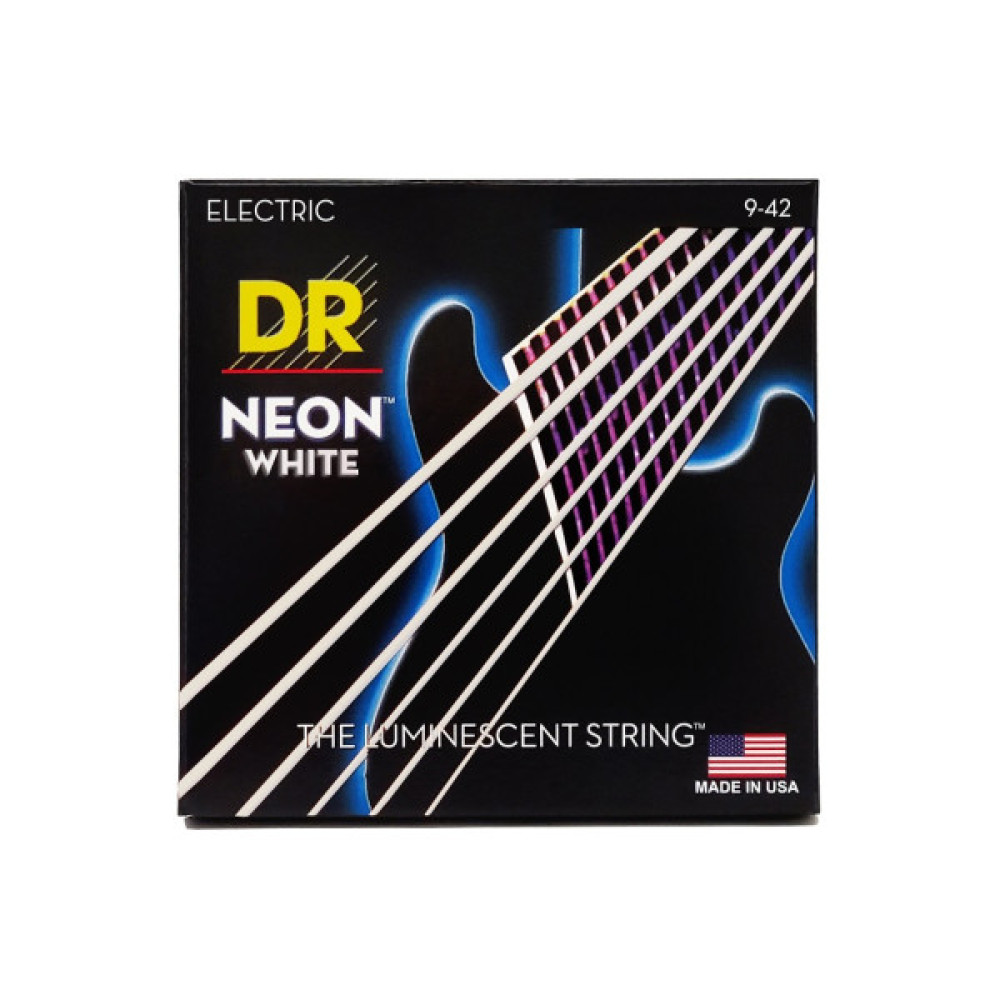 Струни для гітари DR Strings NEON White Electric - Light (09-42) (NWE-9)