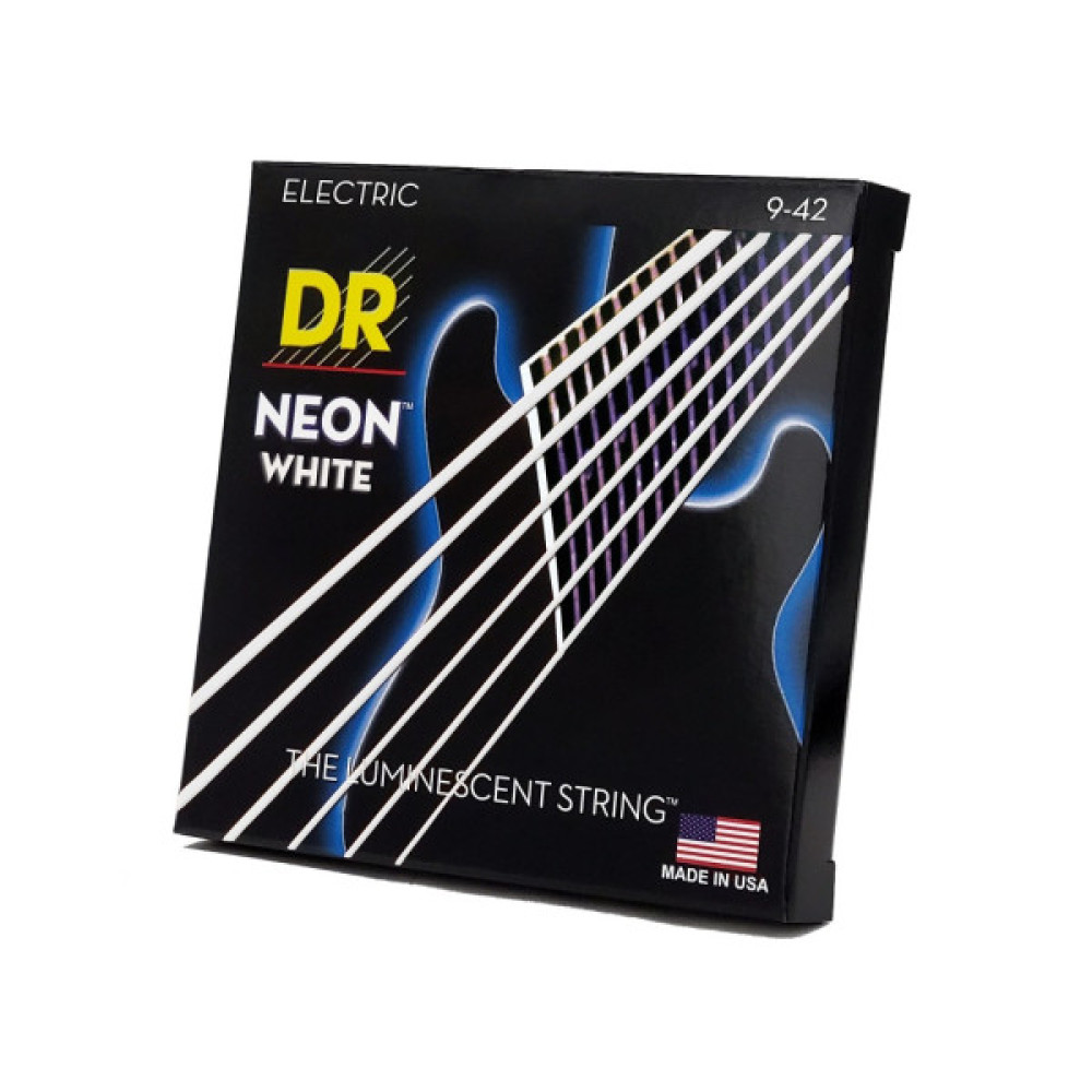 Струни для гітари DR Strings NEON White Electric - Light (09-42) (NWE-9)