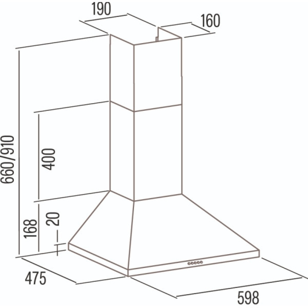 Витяжка Cata купольна, 60см, 395м.куб/год, VK 6000 X, нерж