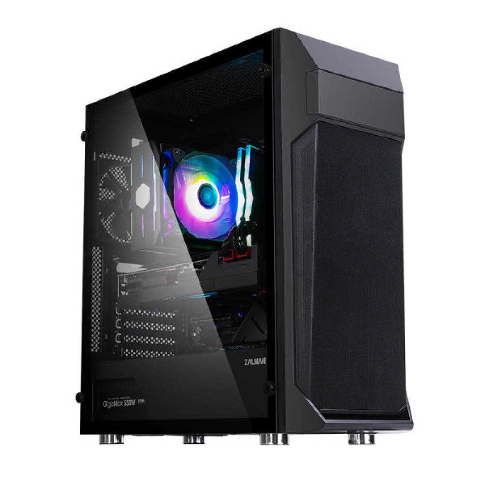 Корпус Zalman Z1 Plus без БЖ, 2xUSB3.0, 1xUSB2.0, 3x120мм, VGA 385мм, LCS ready, TG Side Panel, ATX, чорний