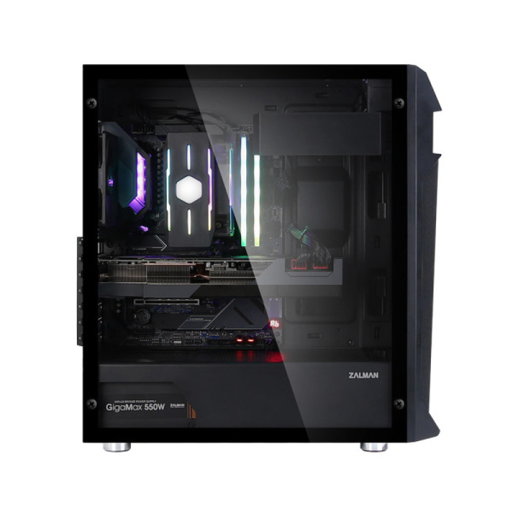 Корпус Zalman Z1 Plus без БЖ, 2xUSB3.0, 1xUSB2.0, 3x120мм, VGA 385мм, LCS ready, TG Side Panel, ATX, чорний