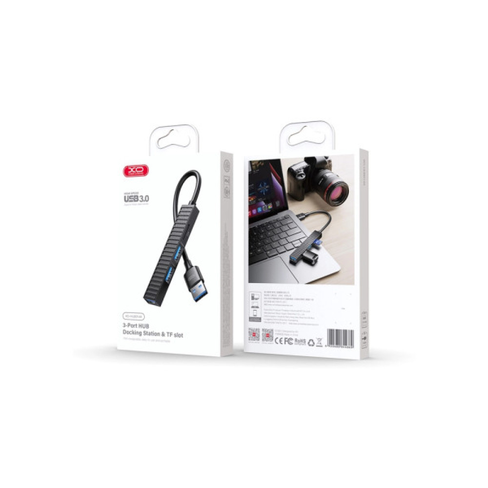Концентратор XO USB 3.0 4-in-1 порти XO HUB014A.black (HUB014A.black)