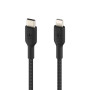 Кабель USB-C > Lightning заряджання/синхронізації Belkin 2м, 30Вт, Type-C, плетений, чорний