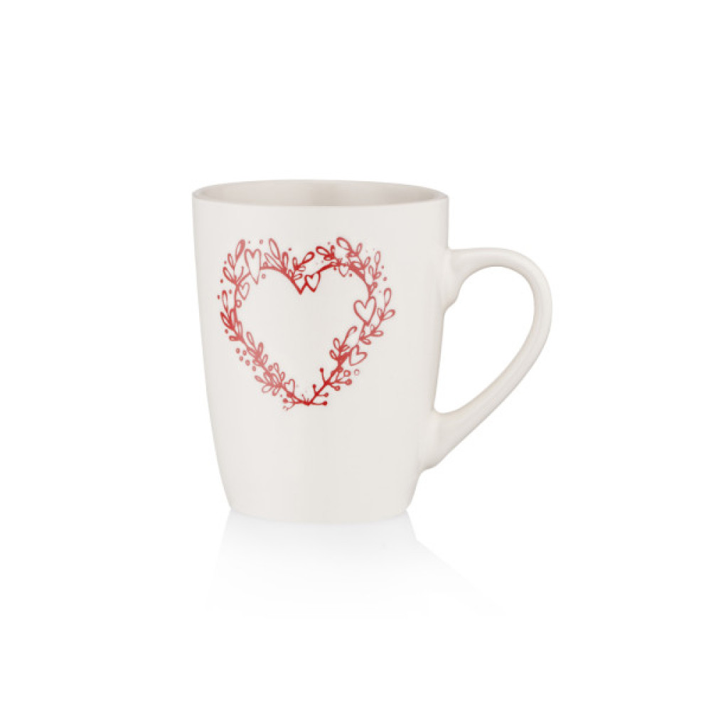 Чашка Ardesto Heart, 320мл, кераміка, білий (AR3467W)
