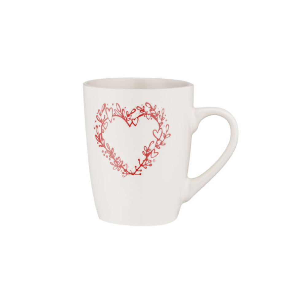 Чашка Ardesto Heart, 320мл, кераміка, білий (AR3467W)