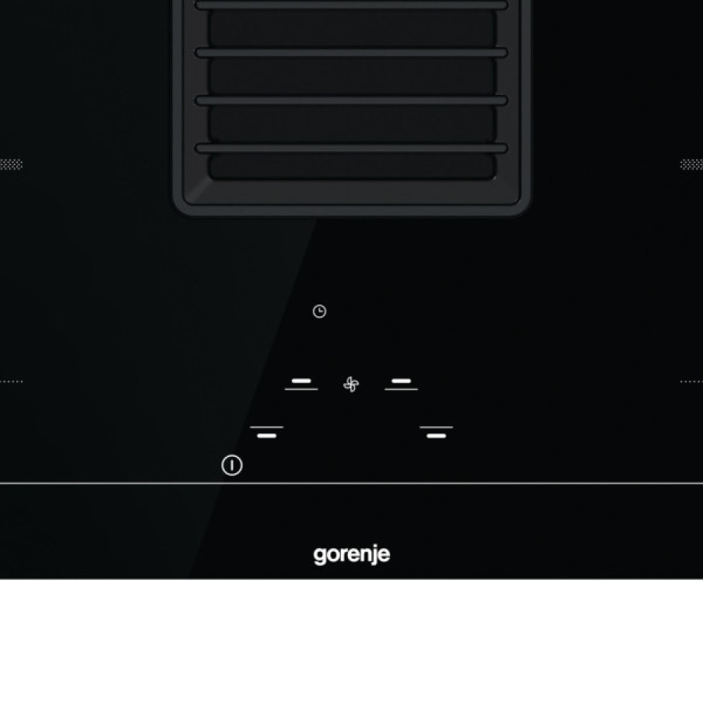 Варильна повверхня Gorenje індукційна, 83см, розширена зона, вбудована витяжка, 620м.куб/год, чорний