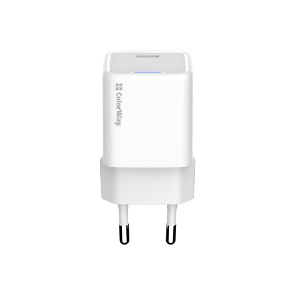 Зарядний пристрій ColorWay GaN Mini 25W PD Port PPS USB-C white (CW-CHS052PD-WT)