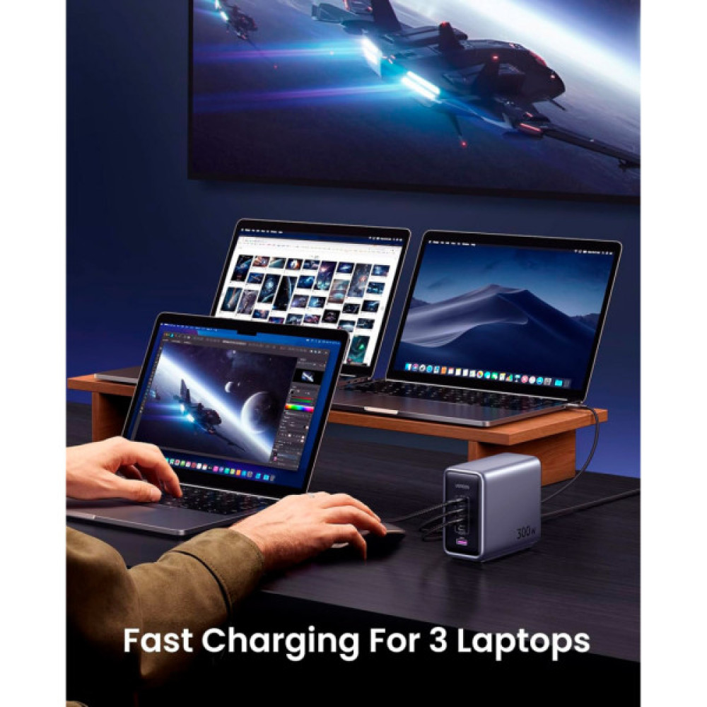 Зарядний пристрій Ugreen 5xUSB 300W Nexode (5хUSB-C) CD333 (90903B)