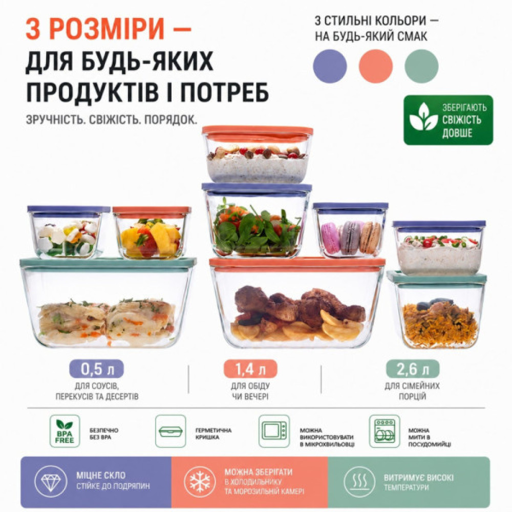 Харчовий контейнер Status Viva Набір з 4-х предметів + ручний вакуумний насос лососевий (131200)