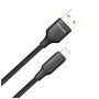 Дата кабель USB 2.0 AM to Lightning 1.0m 3A TPE embossed black ColorWay (CW-CBUL101-BK)