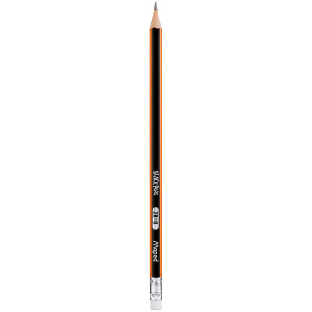 Олівець графітний Maped BLACK PEPS, 2B, з ластиком (MP.851722)