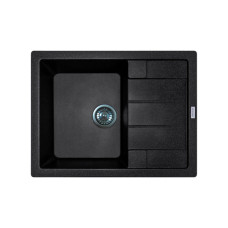 Мийка кухонна Adamant Anila, штучний камінь, прямокут., з крилом, 645х495х200мм, чаша - 1, врізна, чорний