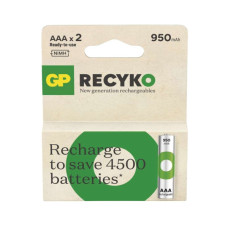 Акумулятор Gp AAA 950mAh ReCyko HR03 1.2V (2 battery pack) (100AAAHCER21-2TLB2 / 4891199212628)