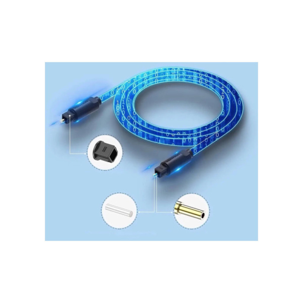 Кабель мультимедійний Optical Toslink 1.0m black Vention (BAEBF)