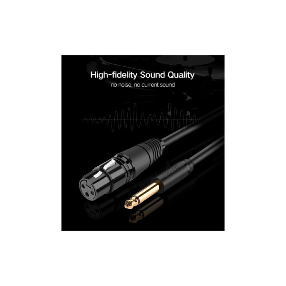 Кабель мультимедійний 6.35mm M to XLR F 2.0m AV131 black Ugreen (20719)