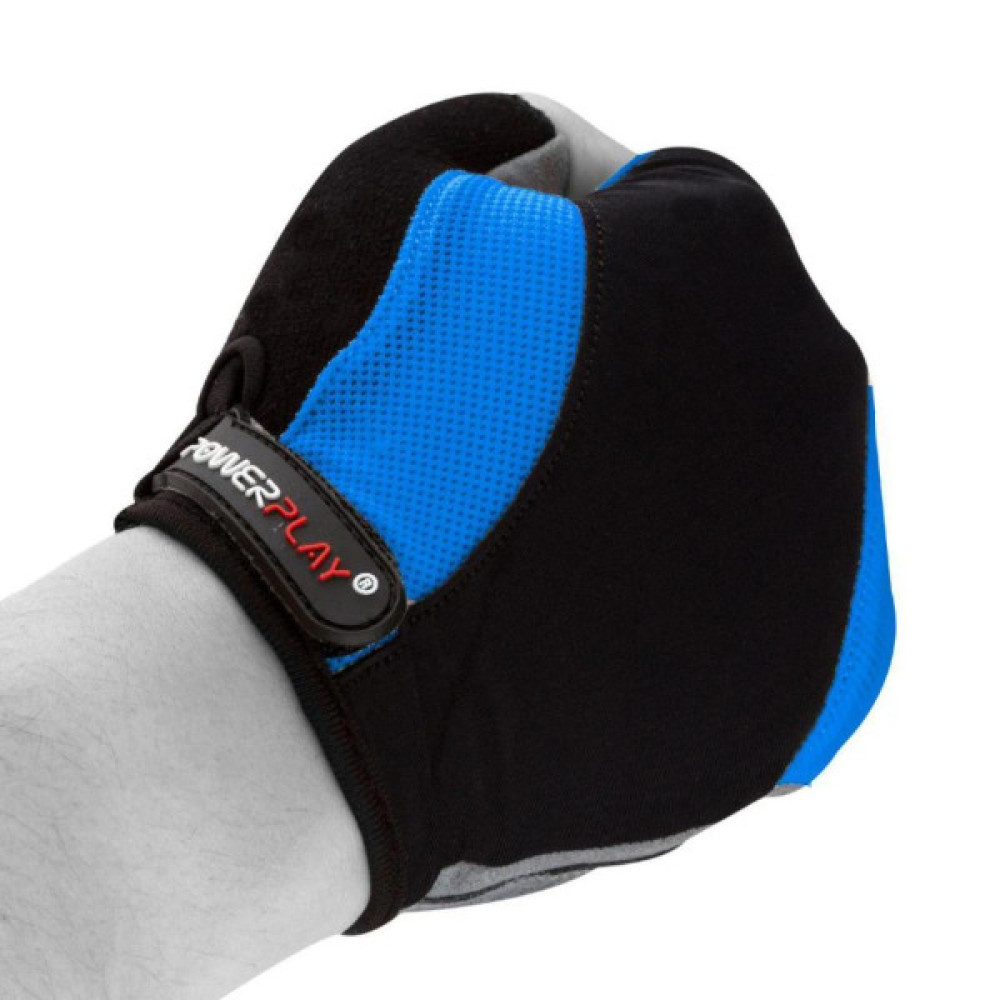 Велорукавиці PowerPlay 5041 Black/Blue L (5041B_L_Blue)