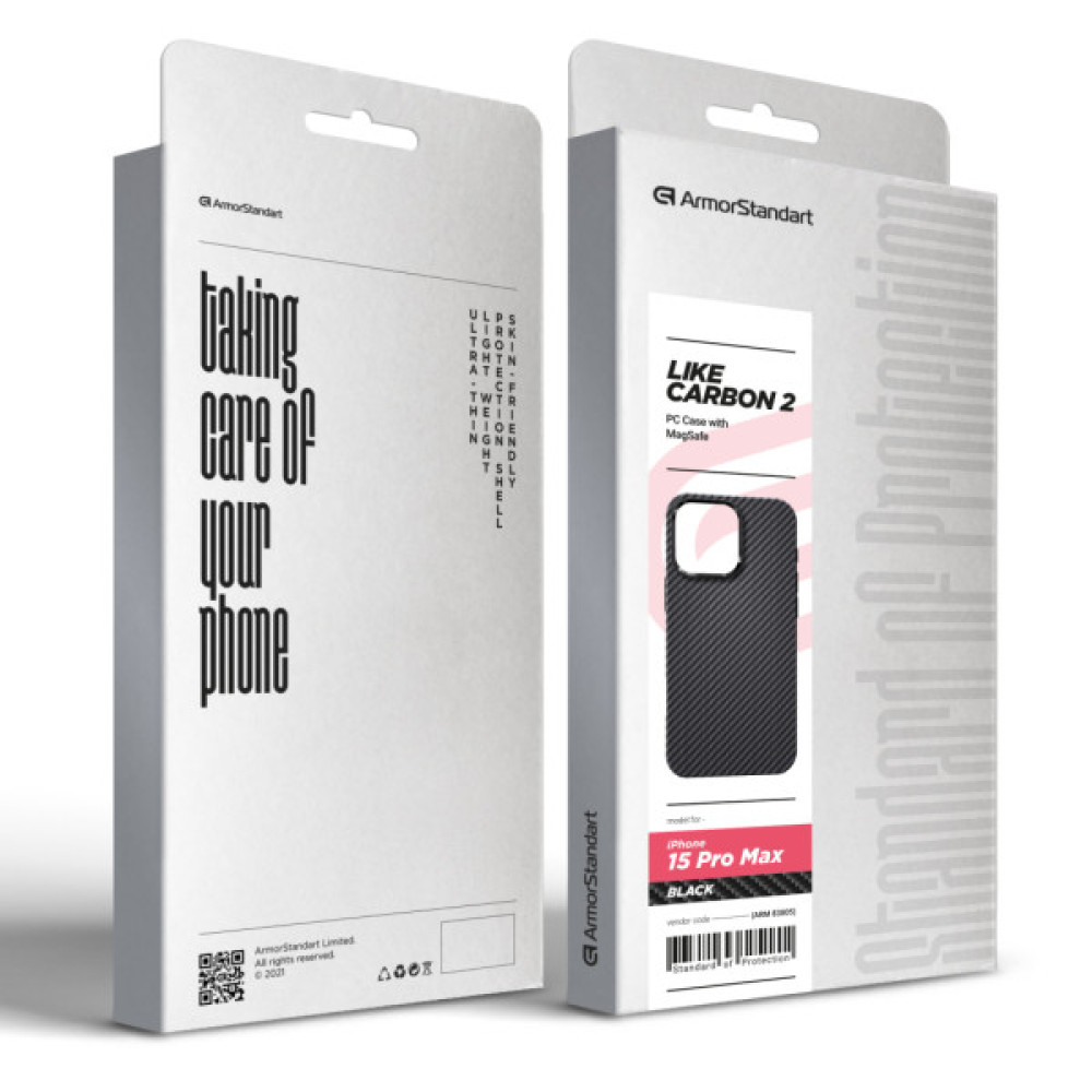 Чохол до мобільного телефона Armorstandart LikeCarbon2 MagCase для Apple iPhone 15 Pro Max Black (ARM83805)