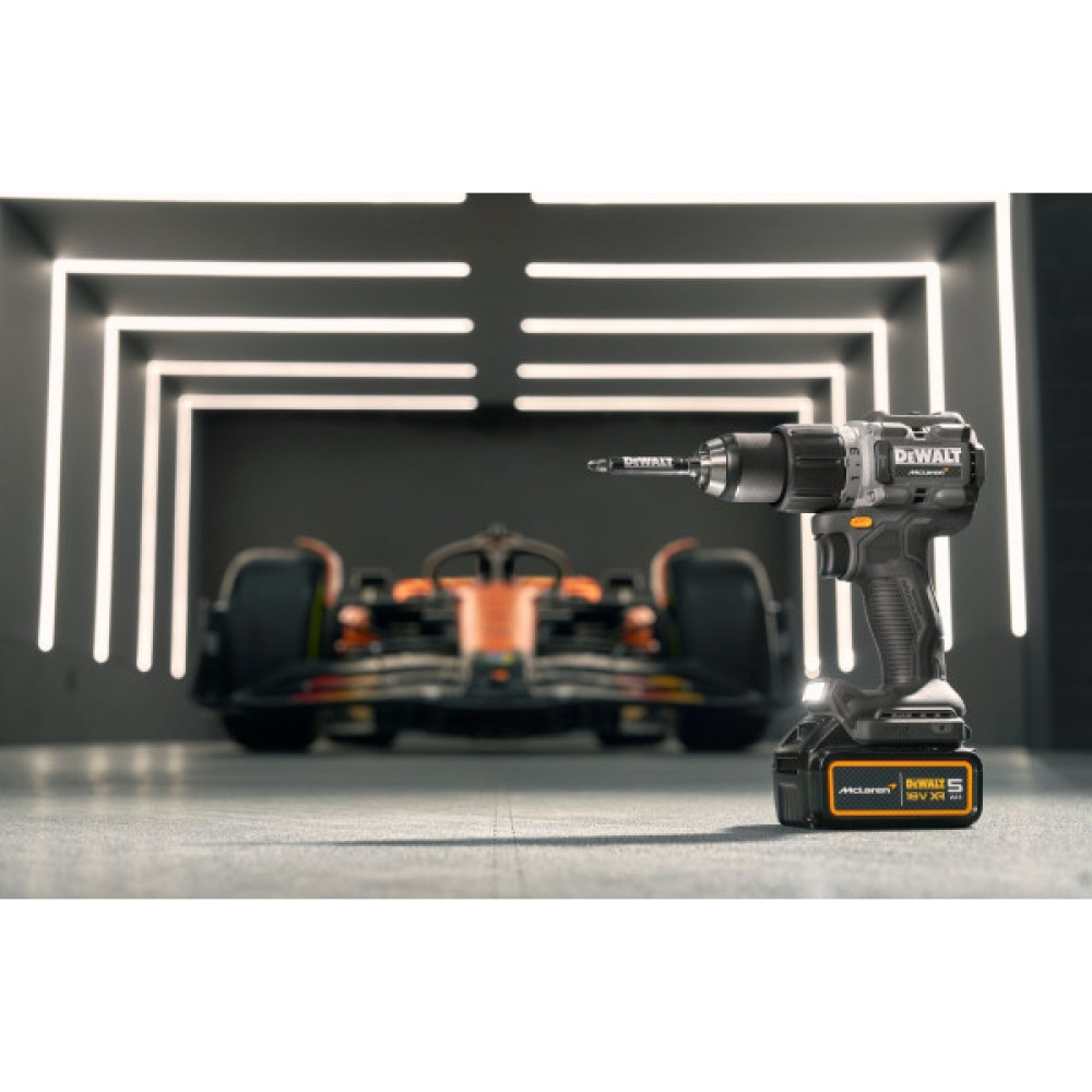 Шурупокрут-дриль ударний акумуляторний DeWALT McLaren F1 TEAM LIMITED EDITION 18В 2х5А·год 90Нм 0-450·0-1650об/хв кейс ЗП 1.34кг