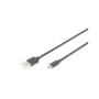 Дата кабель USB 2.0 AM to Micro 5P 0.9m black Digitus (AK-300110-010-S)