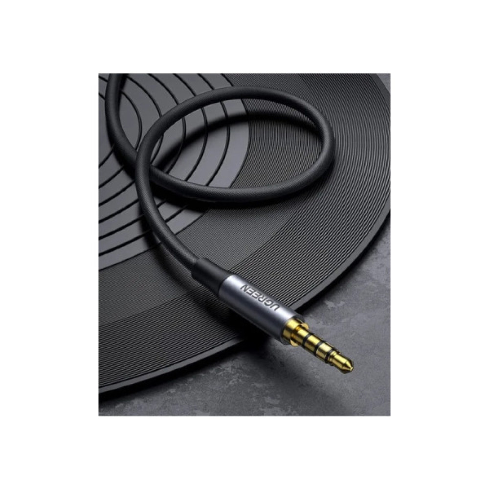 Кабель мультимедійний 3.5mm M to 3.5mm M 3.0m (4pin) AV183 aluminum gray Ugreen (20785)