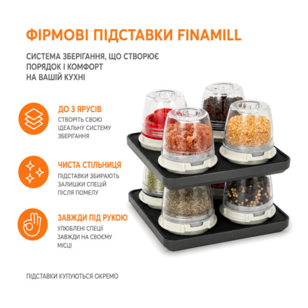 Млинок для спецій FinaMill Standart 2 змінних пода чорний (GP180134-MIB)