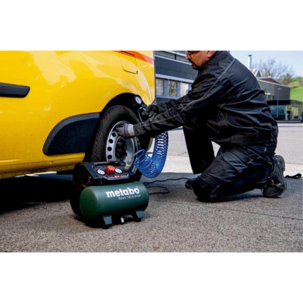 Компресор Metabo BASIC 160-6 W OF безолійний, 900Вт, 6л, 160л/хв, 8бар (601501000)