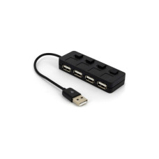 Концентратор Voltronic USB 2.0 to 4xUSB with LED buttons black (YT-H4L-B)