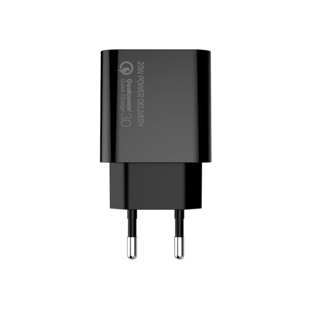 Зарядний пристрій ColorWay Type-C PD + USB QC3.0 (20W) V2 black (CW-CHS025QPD-BK)