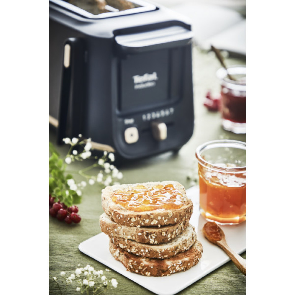 Тостер Tefal Includeo 850Вт, розморожування, щипці, термопластик, чорний