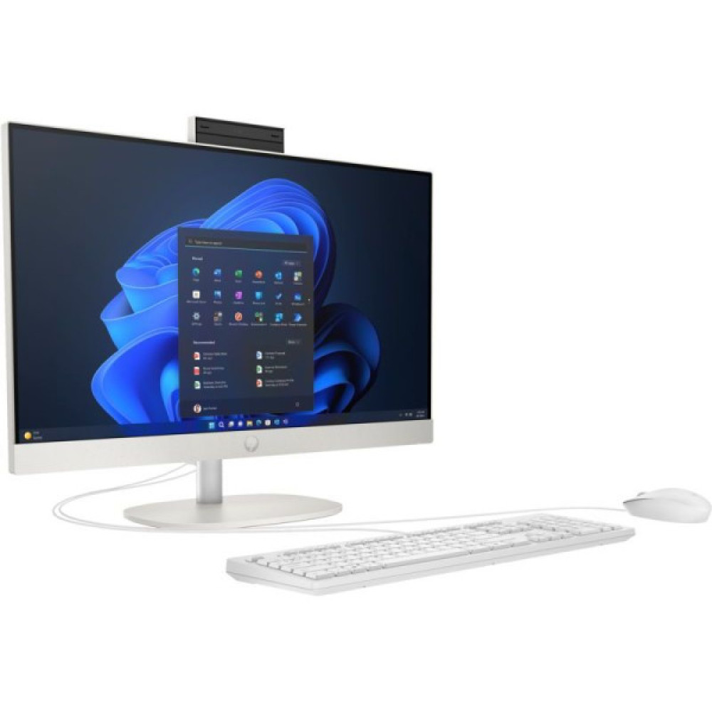 Комп'ютер персональний моноблок HP 240-G10 23.8" FHD IPS AG, Intel i5-1334U, 16GB, F512GB, UMA, WiFi, кл+м, 3р, Win11P, білий