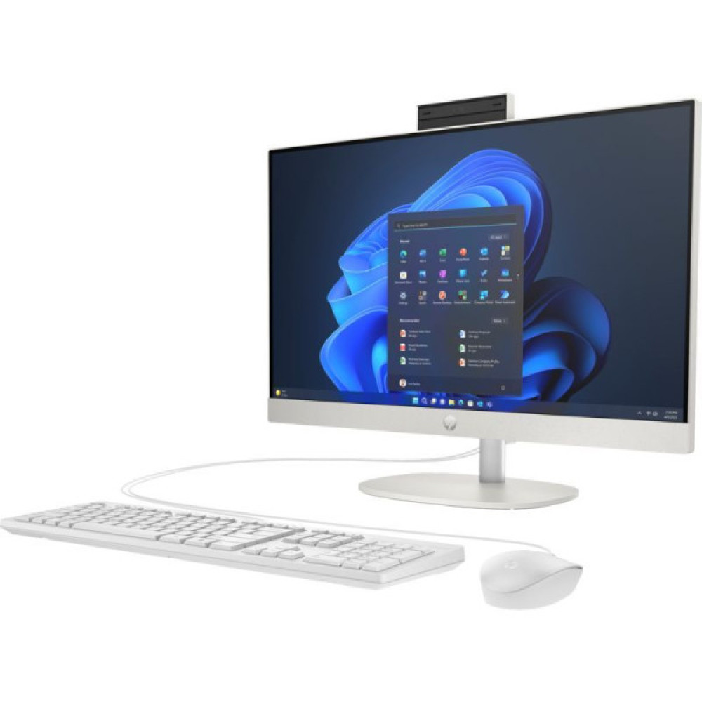 Комп'ютер персональний моноблок HP 240-G10 23.8" FHD IPS AG, Intel i5-1334U, 16GB, F512GB, UMA, WiFi, кл+м, 3р, Win11P, білий