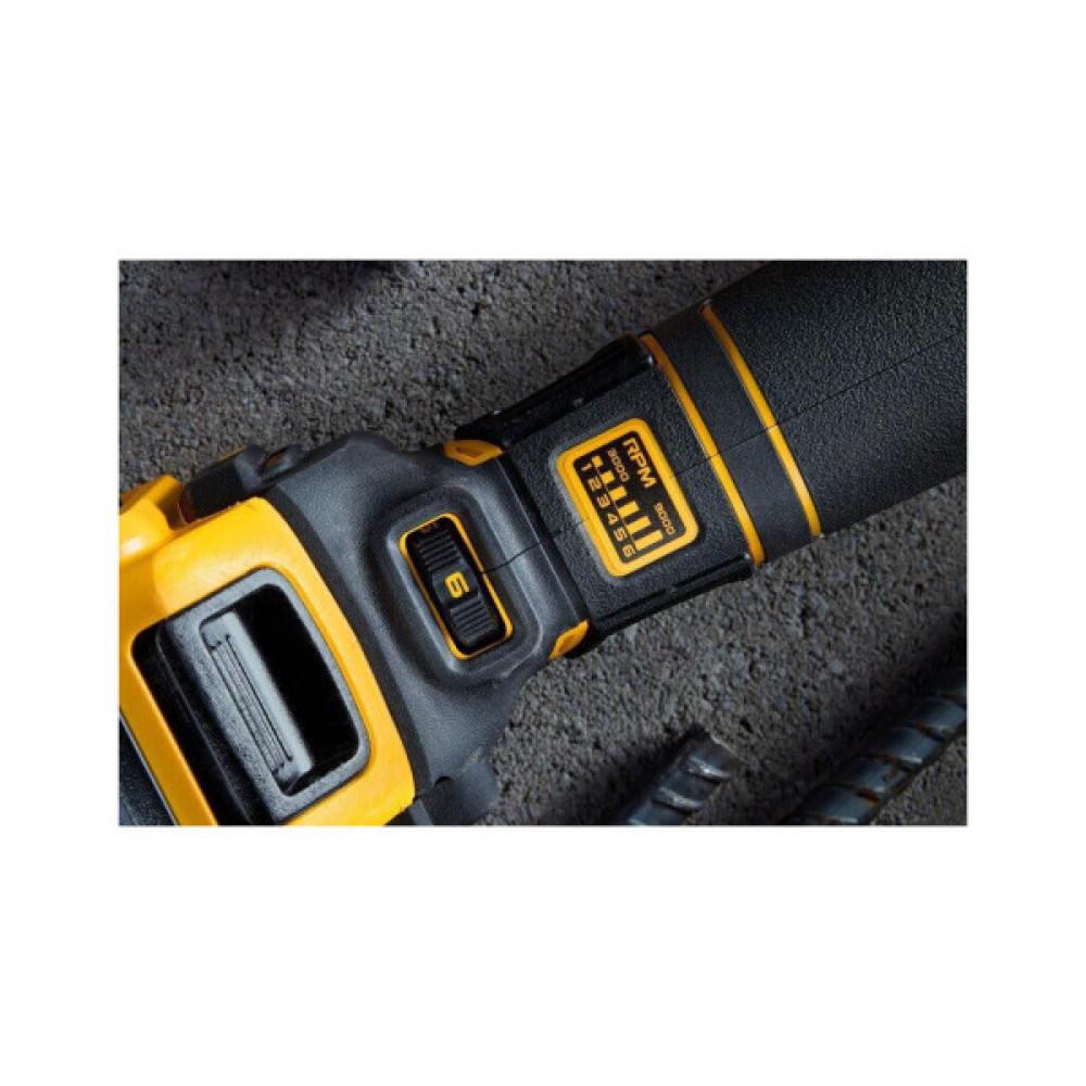 Шліфувальна машина DeWALT 18В XR Li-lon 6Ah, 125 мм, 3000-9000об/хв (DCG409VST1)