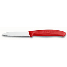 Кухонний ніж Victorinox SwissClassic для овощей 8см, волнистое лезвие, красный (6.7431)