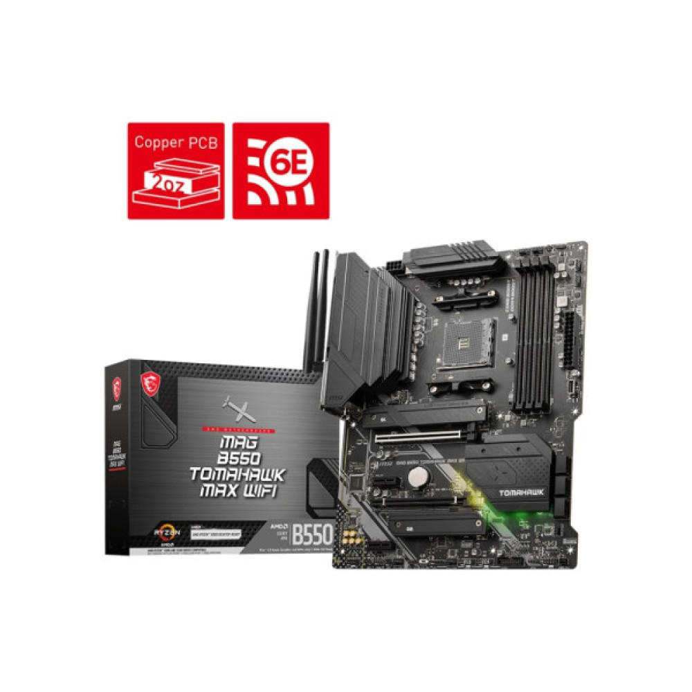 Материнcька плата MSI MAG B550 TOMAHAWK MAX WIFI sAM4 B550 4xDDR4 M.2 HDMI DP WiFi BT ATX