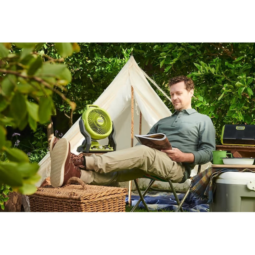 Вентилятор акумуляторний Ryobi ONE+ RF18-0 Whisper 18В 850м куб/год регулювання положення 3 швидкості 1.7кг без АКБ та ЗП