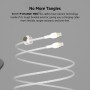 Кабель Belkin USB-C > USB-C заряджання/синхронізації 60Вт PD, 1м, плетений, силіконовий, з ремінцем на магніті, білий