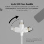 Кабель Belkin USB-C > USB-C заряджання/синхронізації 60Вт PD, 1м, плетений, силіконовий, з ремінцем на магніті, білий