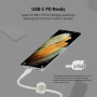 Кабель Belkin USB-C > USB-C заряджання/синхронізації 60Вт PD, 1м, плетений, силіконовий, з ремінцем на магніті, білий