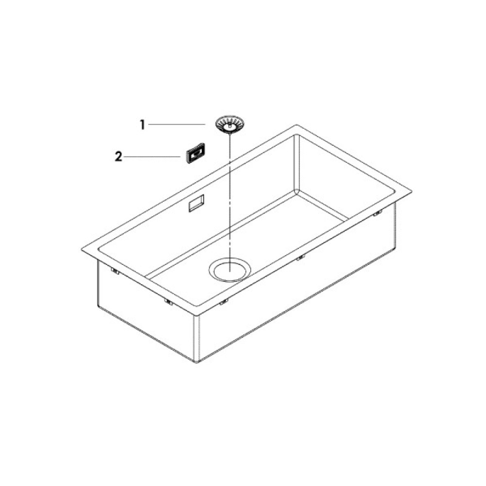 Мийка кухонна Grohe K700, нерж.сталь, прямокут., без крила, 800x400x200мм, чаша - 1, уніврсальна, нержавіюча сталь