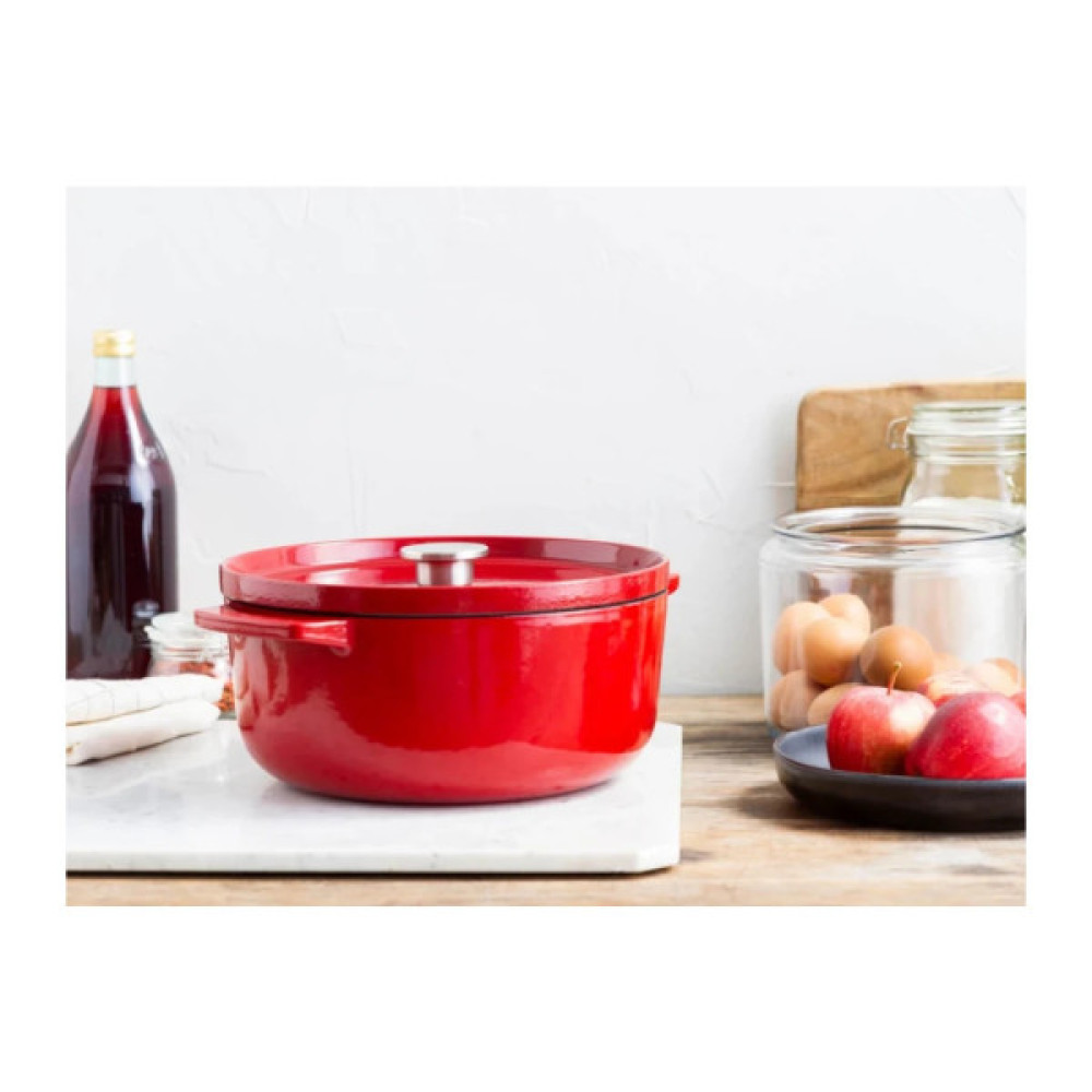 Каструля KitchenAid чавунна з кришкою 5,2 л Червона (CC006060-001)