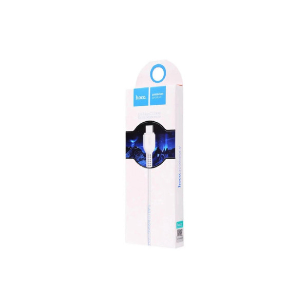 Дата кабель USB 2.0 AM to USB-C 1.0m 3A white HOCO (6957531068853)
