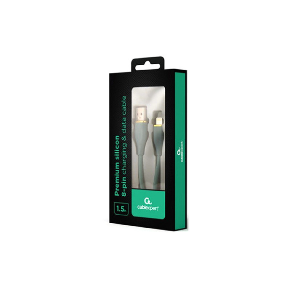 Дата кабель USB 2.0 AM to Lightning 1.5m 2.1A Cablexpert (CC-USB2S-AM8PM-1.5M-G)