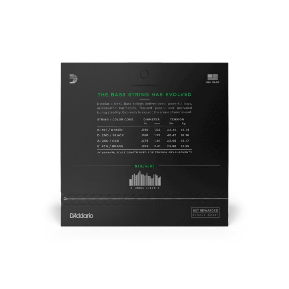 Струни для гітари D'Addario NYXL Bass Super Light (40-95) (NYXL4095)