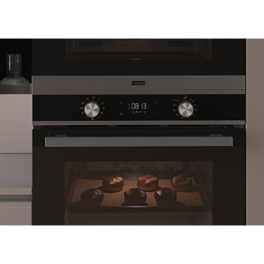 Духова шафа Franke електрична, 71л, піроліз, сенсорное упр, дисплей, таймер, чорний+нерж