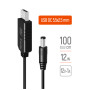 Кабель живлення USB to DC 5.5x2.5mm 12V 1.0m black ColorWay (CW-CBUD067-BK)