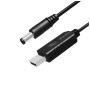 Кабель живлення USB to DC 5.5x2.5mm 12V 1.0m black ColorWay (CW-CBUD067-BK)
