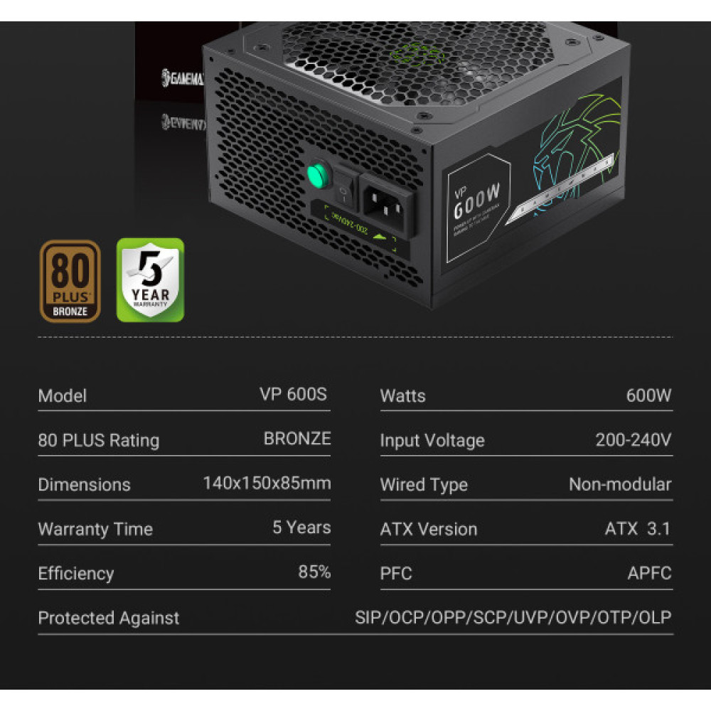 GAMEMAX VP 600S BK